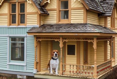 A Queen Anne style minature house, built in 1891 by the Patten Mfg. Company.  It was built as a Contractor's Model and also used as a Parade Float. It can be seen at the Elwood Museum in DeKalb IL.