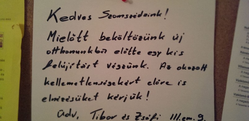 Lakásfelújítások: egy cetli a kapualjban elég a békéhez?