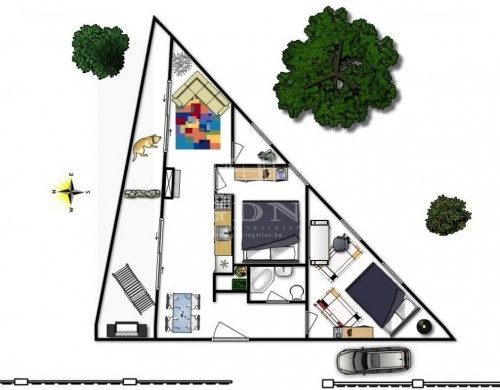 Vegyen háromszög alakú házat!