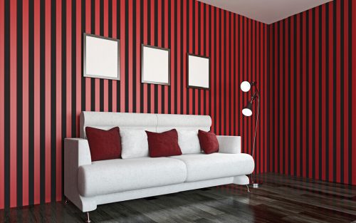 interior-design-red-and-black-vertical-stripes-wallpaper