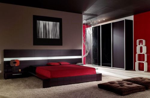bedroom-interior-design-in-red-and-black