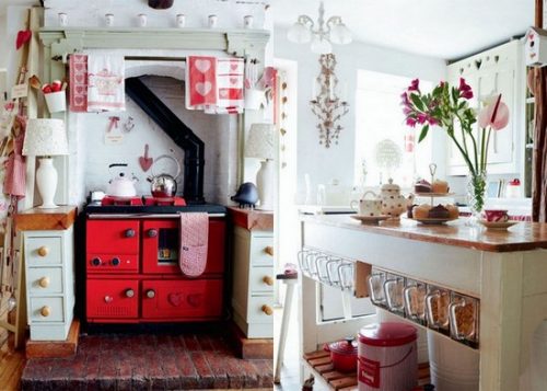 red-vintage-stove-country-kitchen