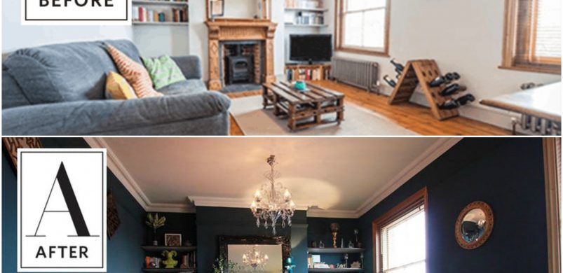 Előtte-utána: egy új irány – világos nappaliból sötét, gótikus hangulat-szoba!