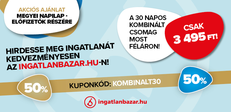 50%-os hirdetésfeladási akció magánszemélyek részére az Ingatlanbazáron